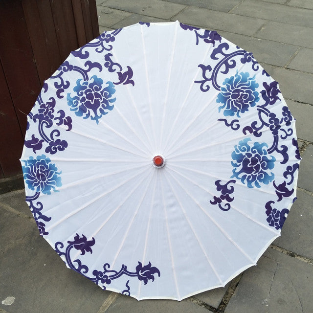 Silk Cloth Women Umbrella Japanese Cherry Blossoms Ancient Dance Umbrella Decorative Umbrella Chinese Style Oil Paper Umbrella