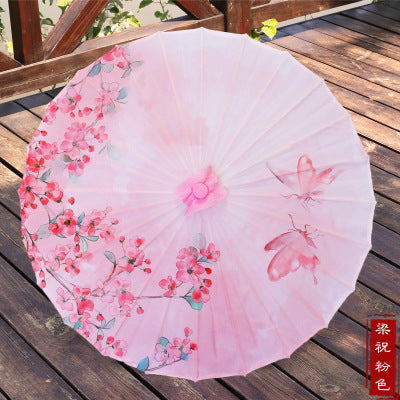 Seidentuch Damen Regenschirm Japanische Kirschblüten Antiker Tanzregenschirm Dekorativer Regenschirm Chinesischer Stil Ölpapier Regenschirm