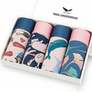 4pcs/lot Mens Underwear Boxers Cotton Fashion Printed Men Underpants Boxer Shorts Male Panties Pouch Vetement Homme