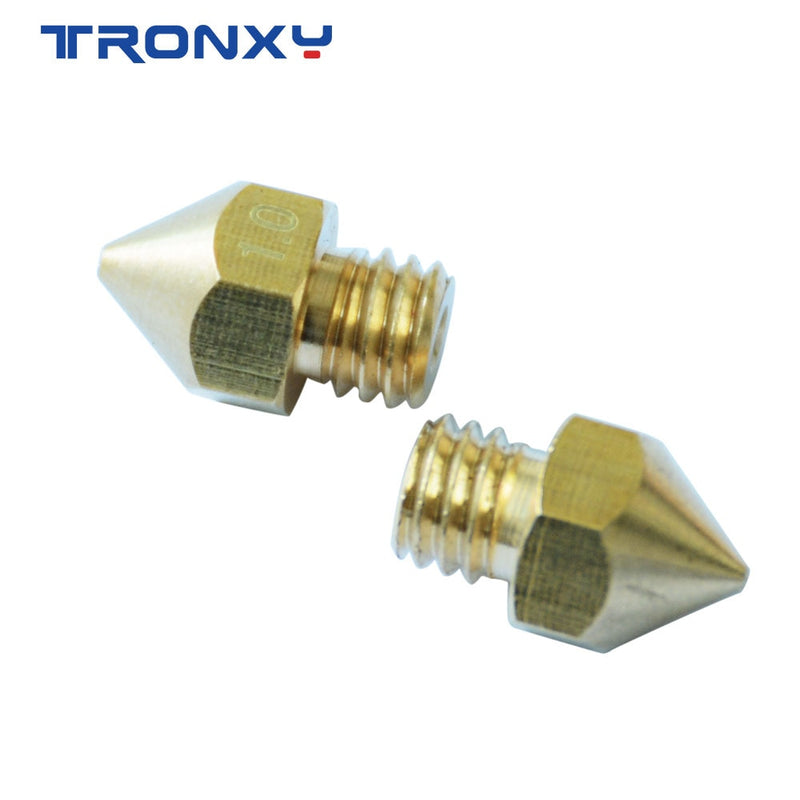 TRONXY mk8 m6 Nozzle 0.2 0.3 0.4 0.5 0.6 0.8 1.0mm Part Copper 1.75mm 3mm Filament M6 Threaded Brass 3D Printers Parts