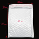 Bulk 50 Shockproof White Foam Envelope Bag Self-sealing Padded Mail Bubble Bag Envelope Shipping Office Packaging Parcel