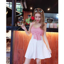 Sexy club nocturno ropa de mujer 2021 verano tubo superior noche Club princesa Delgado espalda descubierta dulce vestido a cuadros