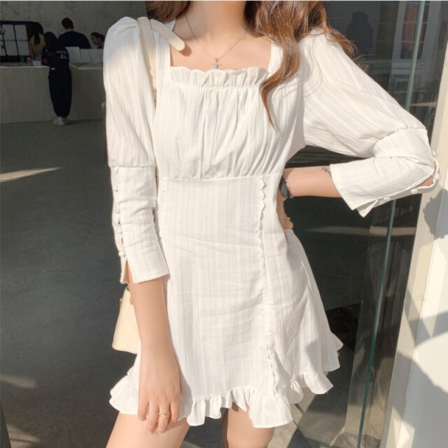 women summer dress white sweety elegant mini dress 6181#