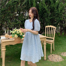 women summer short sleeve split lace chiffon dress  5095#