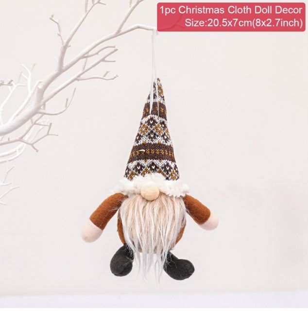 Gnome Weihnachtsgesichtslose Puppe Frohe Weihnachtsdekorationen für Zuhause Cristmas Ornament Xmas Navidad Natal Neujahr 2022