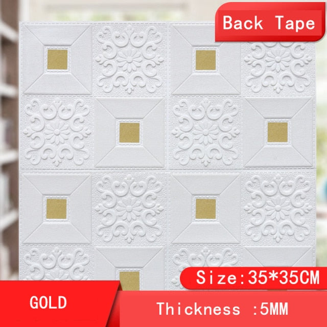 Foam Wallpaper Self-Adhesive Waterproof Moisture-proof Anti-collision Upgrade Thickness 5mm 3d Wall stickers Paper