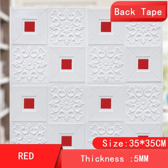 Foam Wallpaper Self-Adhesive Waterproof Moisture-proof Anti-collision Upgrade Thickness 5mm 3d Wall stickers Paper