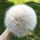 100% natural fox fur pompom raccoon fur pom  pom for hat beanies DIY Fur Pompon For Caps Bags Scarf Accessories