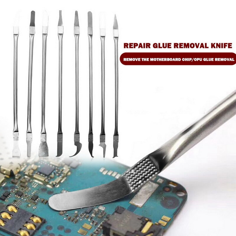 Kit de reparación de teléfonos 8 en 1, cuchillas de desmontaje para reparar teléfonos móviles, Chip IC de computadora, CPU NAND, juego de herramientas manuales para remover metales