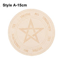 Tablero de péndulo de adivinación de madera de Altar tallado, estrella, sol, luna, corte láser, rebanada, Base de madera, posavasos, letrero de pared, decoración Hexagonal puntiaguda