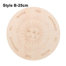 Tablero de péndulo de adivinación de madera de Altar tallado, estrella, sol, luna, corte láser, rebanada, Base de madera, posavasos, letrero de pared, decoración Hexagonal puntiaguda