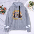Support Your Local Street Cats Print Frauen Hoodie Cartoons Crewneck Kleidung Vintage Loose Sweatshirt Street Hip Hop Hoody Womens