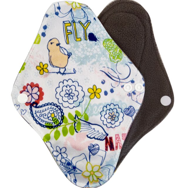 [Lecy Eco Life] Cloth Menstrual pads for monthly，washable panty liner with bamboo charcoal inner size 16*22cm
