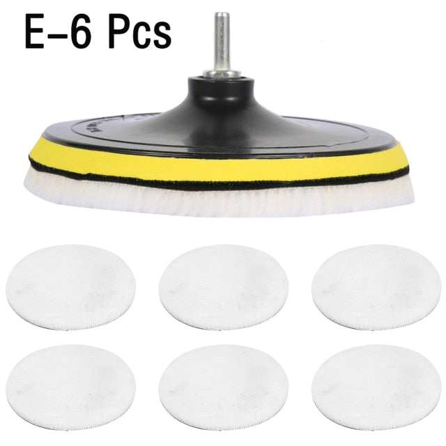 Car Polishing Sponge Pads Kit Buffing Waxing Foam Pad Buffer Set Polisher Machine Wax Pad for Removes Scratches Drill Attachment