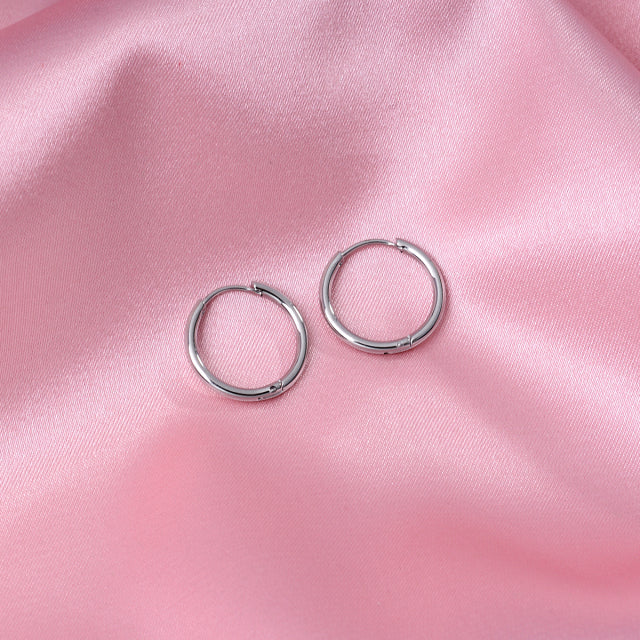6/8/10/12mm Tiny Korean Small Stainless Steel Round Mini Little Good Huggie Hoop Earrings for Women Cartilage Piercing Loop Ring