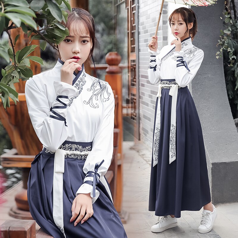 Hanfu-Frauenkostüme im chinesischen Stil, elegant, Kampfkunst, Bühnenkleidung