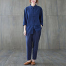 2021 chinese cotton and linen hanfu suit women improved retro qipao collar tea art suit oriental home service yoga tang suit