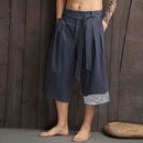 Chinese Traditional Pants Men Asian Clothing Bath Pants Casual Loose Male Japan Style Yukata Trousers Linen Cropped Pants KK3524