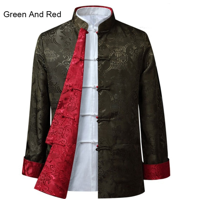Tang Suit 10 colores estilo chino blusa camisa ropa tradicional china para Rmen chaqueta Kung Fu ropa ambos lados fiesta