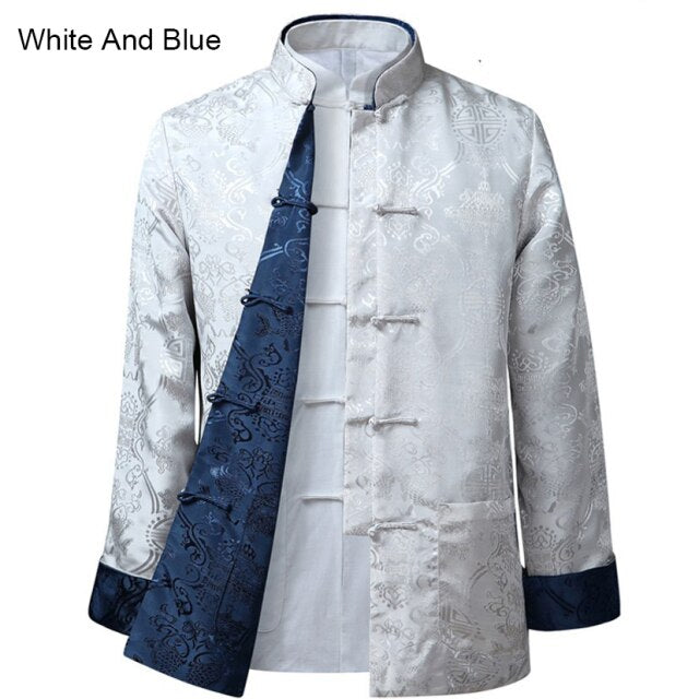 Tang Suit 10 Colors Chinese Style Blouse Shirt Traditional Chinese Clothing Fo Rmen's Jacket Kung Fu Clothing Both Sides Party