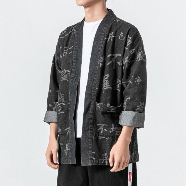 Chinese Style Men's National Cardigan Coat Loose Fashion Tops Casual Japanese Kimono Han Tang Suit traditional chinese clothes