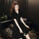 Women White Solid Retro French Temperament Slim Dress New Arrival Daily Simple Dress