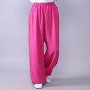 Adult Unisex Kung Fu Clothing Wushu Tai Chi Pants Linen Plus Size Elastic Martial Art Woman Yoga Trousers Morning Exercise Wear