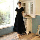 Burgundy Prom Dresses V-Neck Velour Party Long Prom Gown Sexy Backless Evening Dresses Robe De Soiree