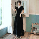 Burgundy Prom Dresses V-Neck Velour Party Long Prom Gown Sexy Backless Evening Dresses Robe De Soiree