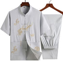 traje de hombre de manga corta de verano Tang