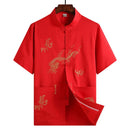 traje de hombre de manga corta de verano Tang