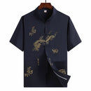 traje de hombre de manga corta de verano Tang