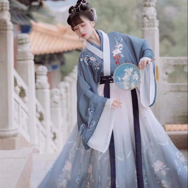 Erwachsene chinesische traditionelle Kleidung Hanfu für Frauen ausgefallene Stickerei Farbverlauf chinesischer alter Volkstanz Kleid Cosplay Kostüme