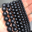Natural Black Agates Onyx Stone Beads Smooth Round Loose Spacer Beads For Jewelry Making DIY Bracelets 15&#39;&#39; 4/6/8/10/12/14mm