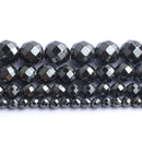 Natural Black Agates Onyx Stone Beads Smooth Round Loose Spacer Beads For Jewelry Making DIY Bracelets 15&#39;&#39; 4/6/8/10/12/14mm