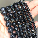 Natural Black Agates Onyx Stone Beads Smooth Round Loose Spacer Beads For Jewelry Making DIY Bracelets 15&#39;&#39; 4/6/8/10/12/14mm