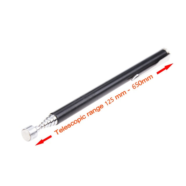 Mini bolígrafo de imán magnético telescópico portátil, herramienta práctica, capacidad para recoger pernos de tuerca, palo de varilla de recogida extensible