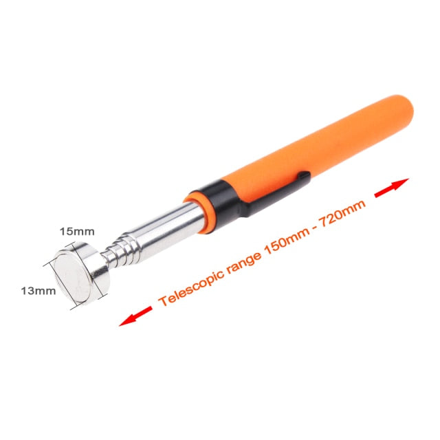 Mini bolígrafo de imán magnético telescópico portátil, herramienta práctica, capacidad para recoger pernos de tuerca, palo de varilla de recogida extensible