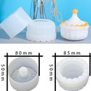 Storage Box Silicone Mold Round Striped Candle Jar Box Design DIY Aroma Plaster Epoxy Concrete Cement Clay Mold Home Decoration