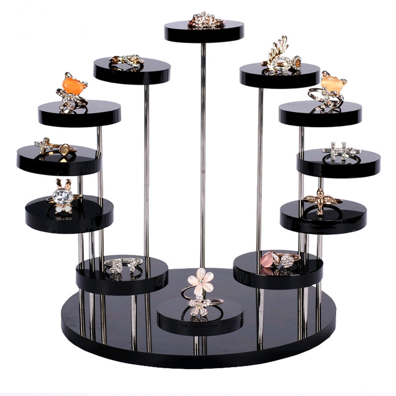 Multi-Layer Acrylic Ring Display Stand Earring Jewelry Holder Rack Gemstone Showcase Mini Anime Action Figure Storage Shelf