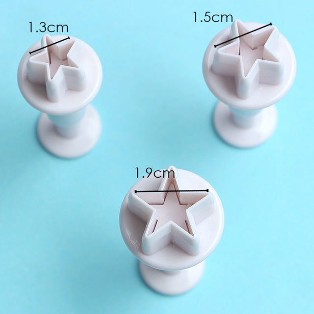 3/4pcs Geometry Pentagram Star Seal Kitchen Accessories Star Plunger Cutter Biscuit Cookie Cake Mold Cake Decorating Tools