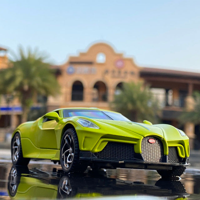 1:32 Bugatti Lavoiturenoire, modelo de coche deportivo de aleación, vehículos de juguete de Metal fundido a presión, colección de modelos de coches, regalo de alta simulación para niños