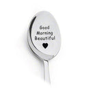 2021 Valentines Day Gift Anniversary Gift for Boyfriend Stainless Steel Spoon Good Morning Handsome Present  Wedding Gifts