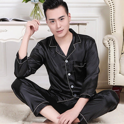 Mens Designer Pajamas for Men Nightwear Long Sleeve Sleep Tops Trousers Thin Ice Silk Pajamas Men Sleepwear Set Pijama Set