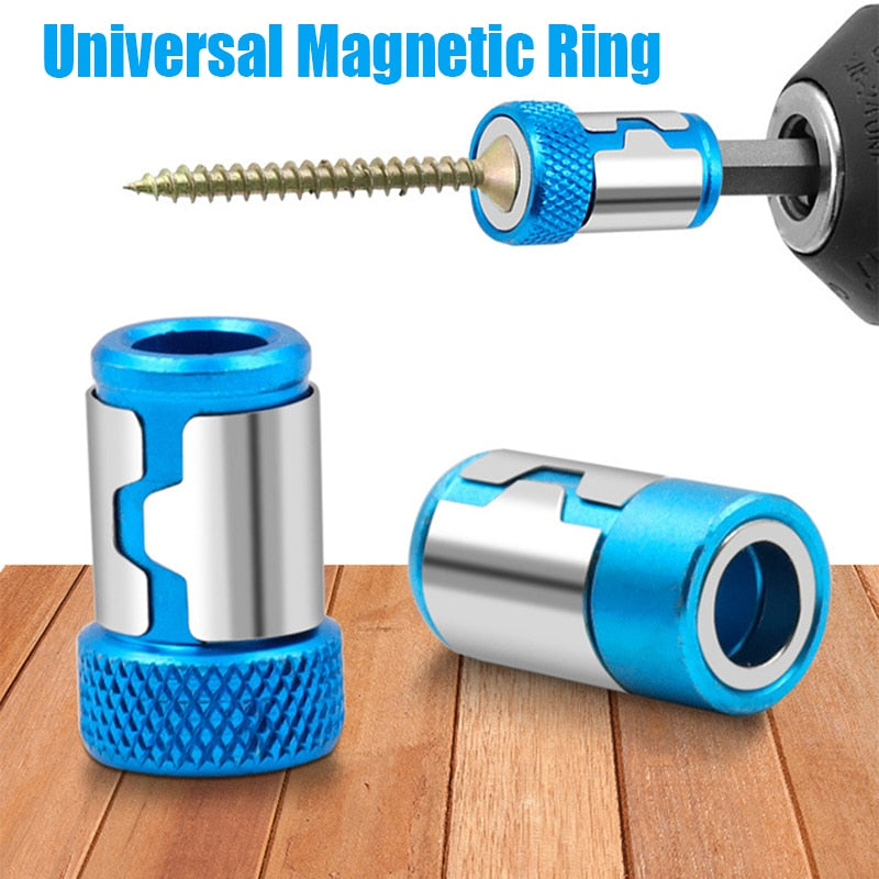 Anillo magnético Universal de 6,35mm, anillo magnético de aleación, puntas de destornillador, broca magnetizadora fuerte anticorrosión, anillo magnético