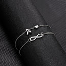 Summer New A-Z Letter Initial Anklets For Women Silver Color Heart Anklet Bracelet Leg Chain Fashion Beach Party Foot Jewelry