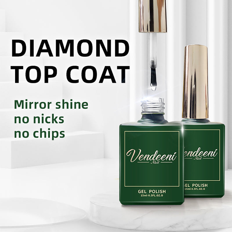 Vendeeni 15 ml Diamant-Überlack für Gel-Nagellack, verstärkt langanhaltendes UV-Soak-Off-Gel-Lack-High-Light-Nagelkunst-Primer-Gel