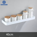 White / Black Kitchen Storage Rack Shelf Spice Bottle Rack Space Aluminum Multi-function Shelf Towel Bar Hook