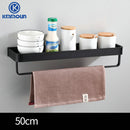 White / Black Kitchen Storage Rack Shelf Spice Bottle Rack Space Aluminum Multi-function Shelf Towel Bar Hook