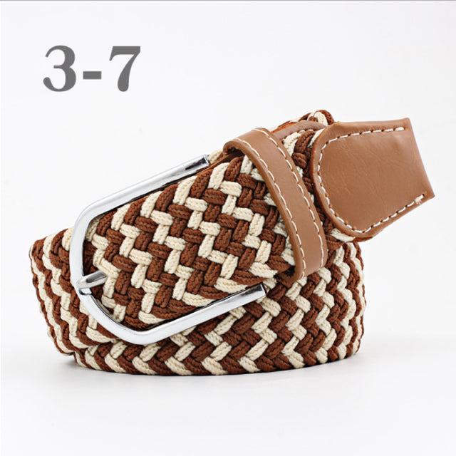 ZLD 60 Colors Female Casual Knitted Pin Buckle Men Belt Woven Canvas Elastic Expandable Braided Stretch Belts For Women Jeans